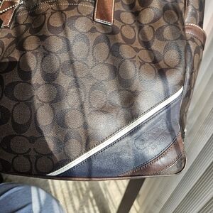 Coach Chocolate Brown Leather Emblem